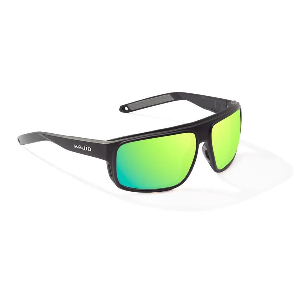 Bajio Greenland Sunglasses Polarized in Black Matte with Green Glass